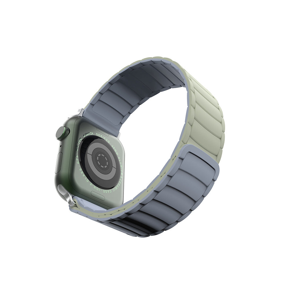 Apple Watch 38mm Zore KRD-122 Silikon Kordon Strap Kayış Siyah-Yeşil
