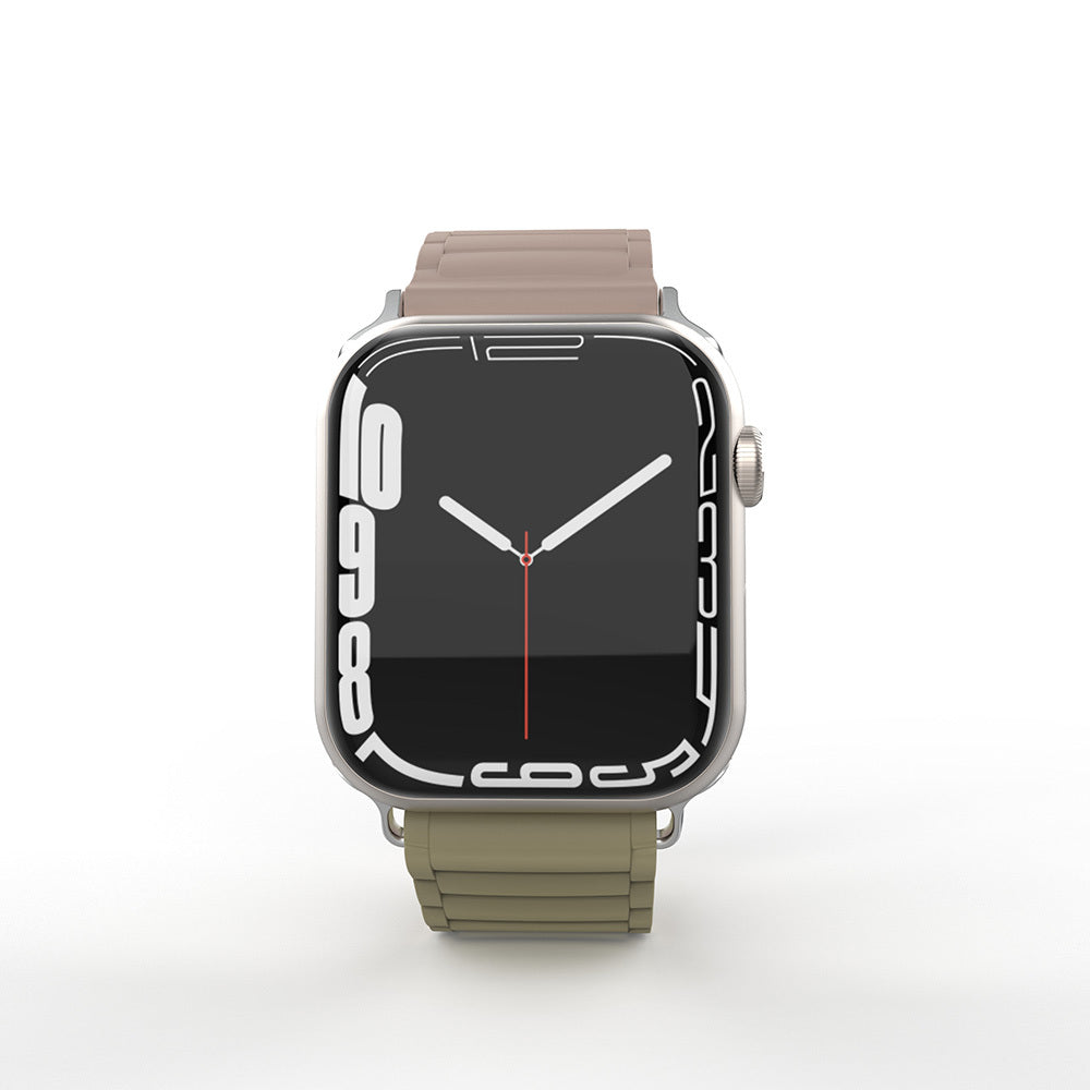 Apple Watch 38mm Zore KRD-122 Silikon Kordon Strap Kayış Siyah-Yeşil