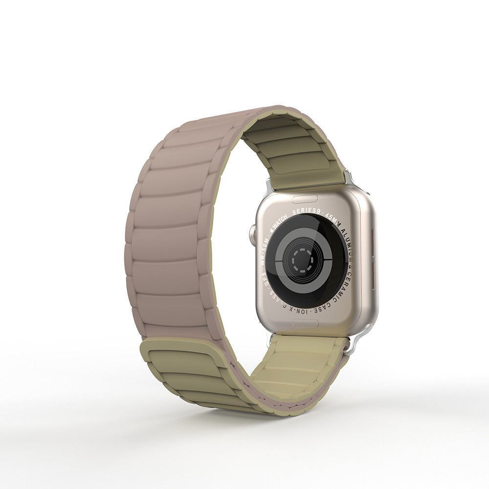 Apple Watch 38mm Zore KRD-122 Silikon Kordon Strap Kayış Siyah-Yeşil