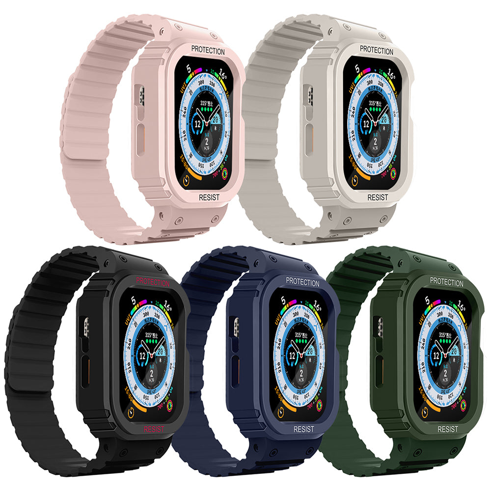 Apple Watch 38mm Zore KRD-142 Airbag Tasarımlı Kasa Koruyuculu Silikon Kordon Midnight Blue