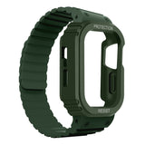 Apple Watch 38mm Zore KRD-142 Airbag Tasarımlı Kasa Koruyuculu Silikon Kordon Midnight Blue
