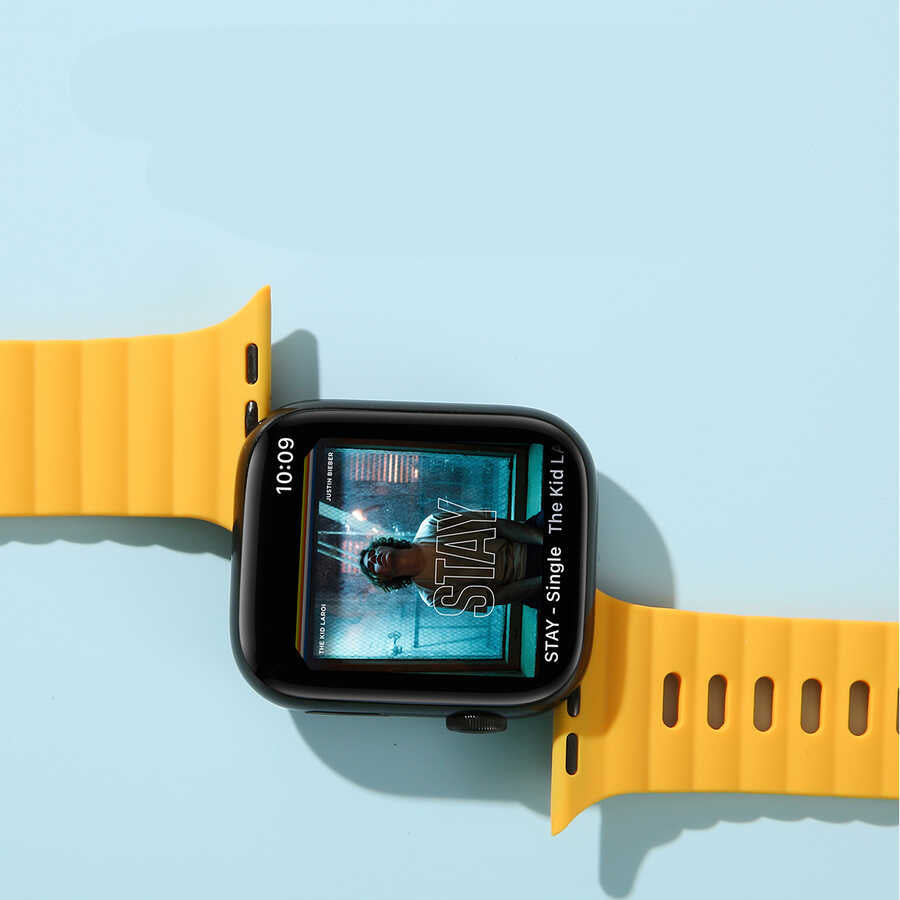 Apple Watch 38mm Zore KRD-73 Silikon Kordon Sarı