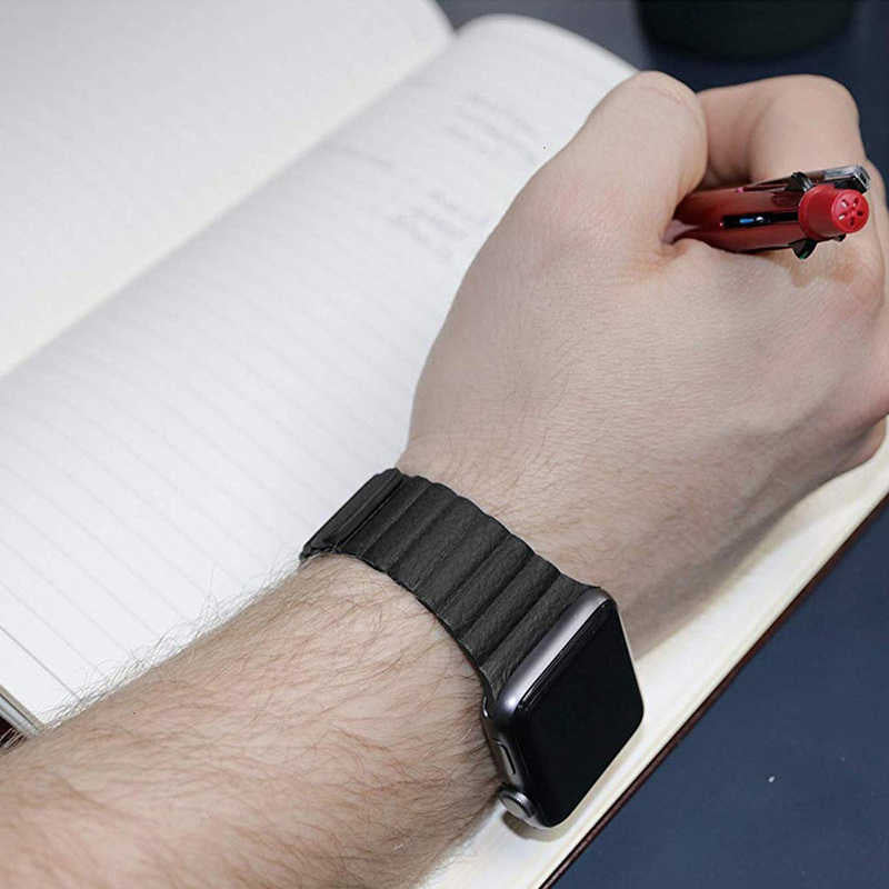Apple Watch 40mm KRD-09 Deri Lop Kordon Koyu Yeşil