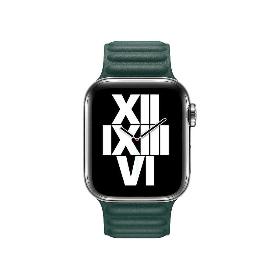 Apple Watch 40mm KRD-34 Deri Kordon Koyu Yeşil