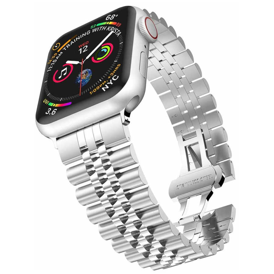 Apple Watch 40mm KRD-36 Metal Kordon Gümüş-Gold