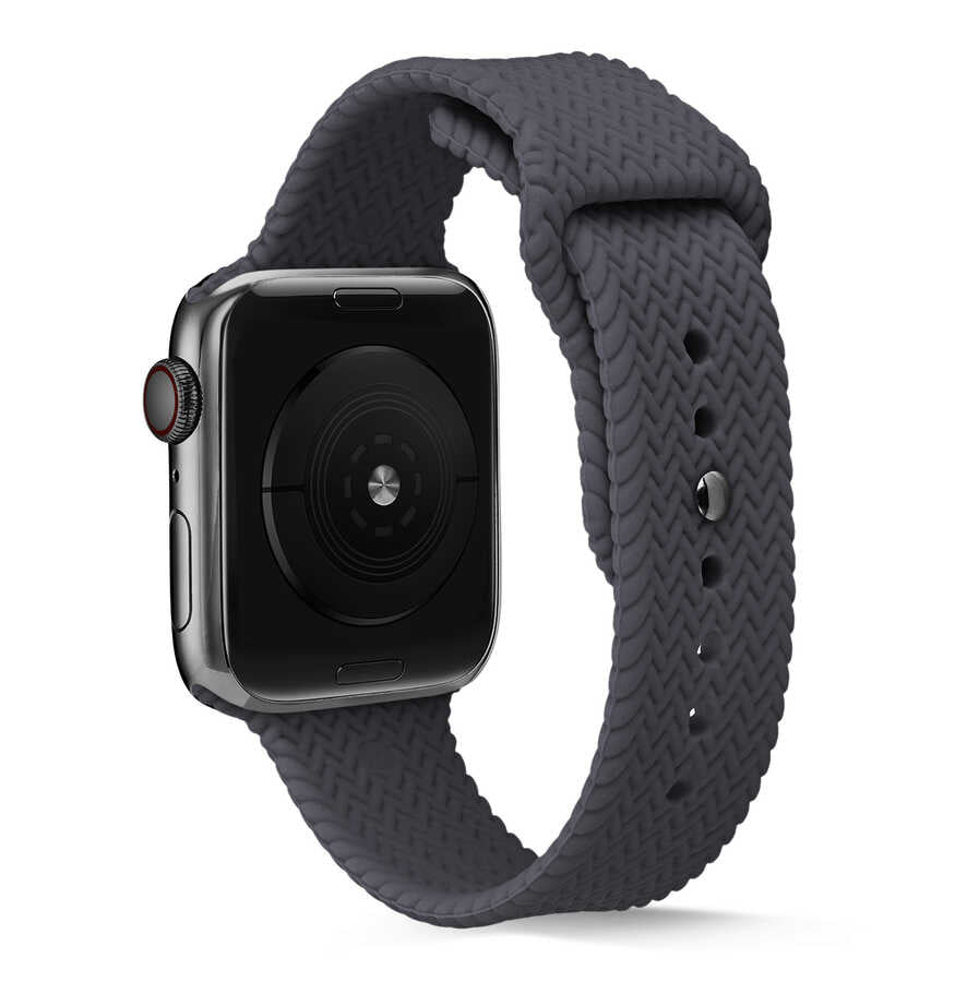 Apple Watch 40mm KRD-37 Silikon Kordon Siyah