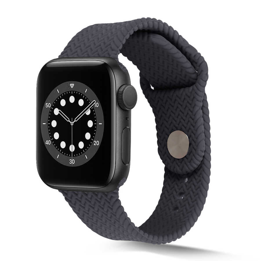 Apple Watch 40mm KRD-37 Silikon Kordon Gri