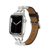 Apple Watch 40mm KRD-53 Deri Kordon Siyah-Gold