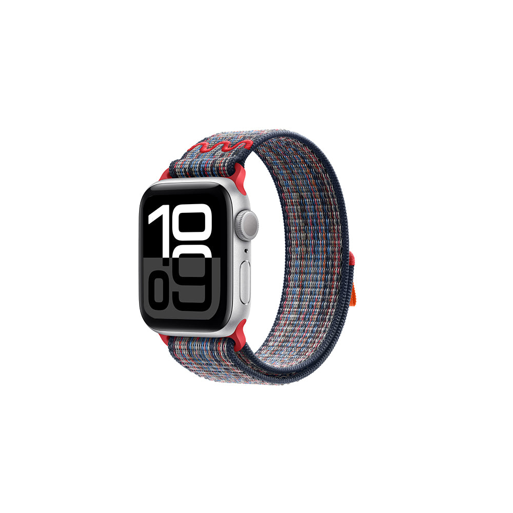 Apple Watch 40mm KRD-91 Hasır Kordon Strap Kayış Mavi-Kırmızı