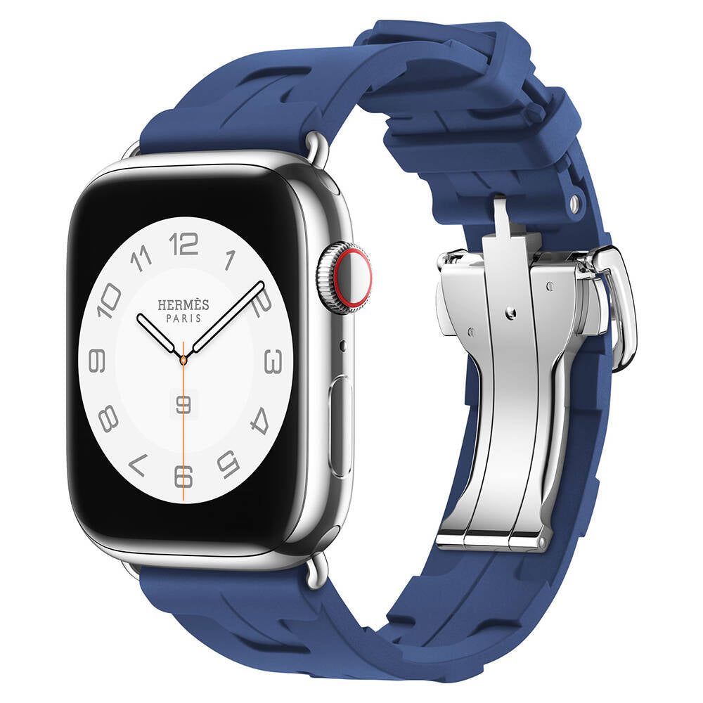 Apple Watch 40mm Spor Görünümlü Zore KRD-94 Silikon Kordon Koyu Kırmızı