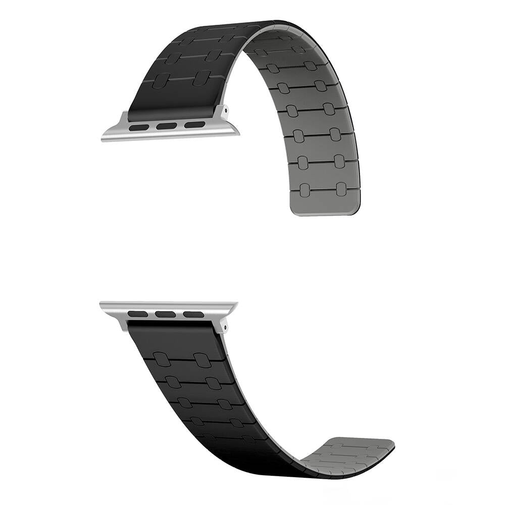 Apple Watch 40mm Zore KRD-111 Çizgili Desenli Silikon Kordon Siyah
