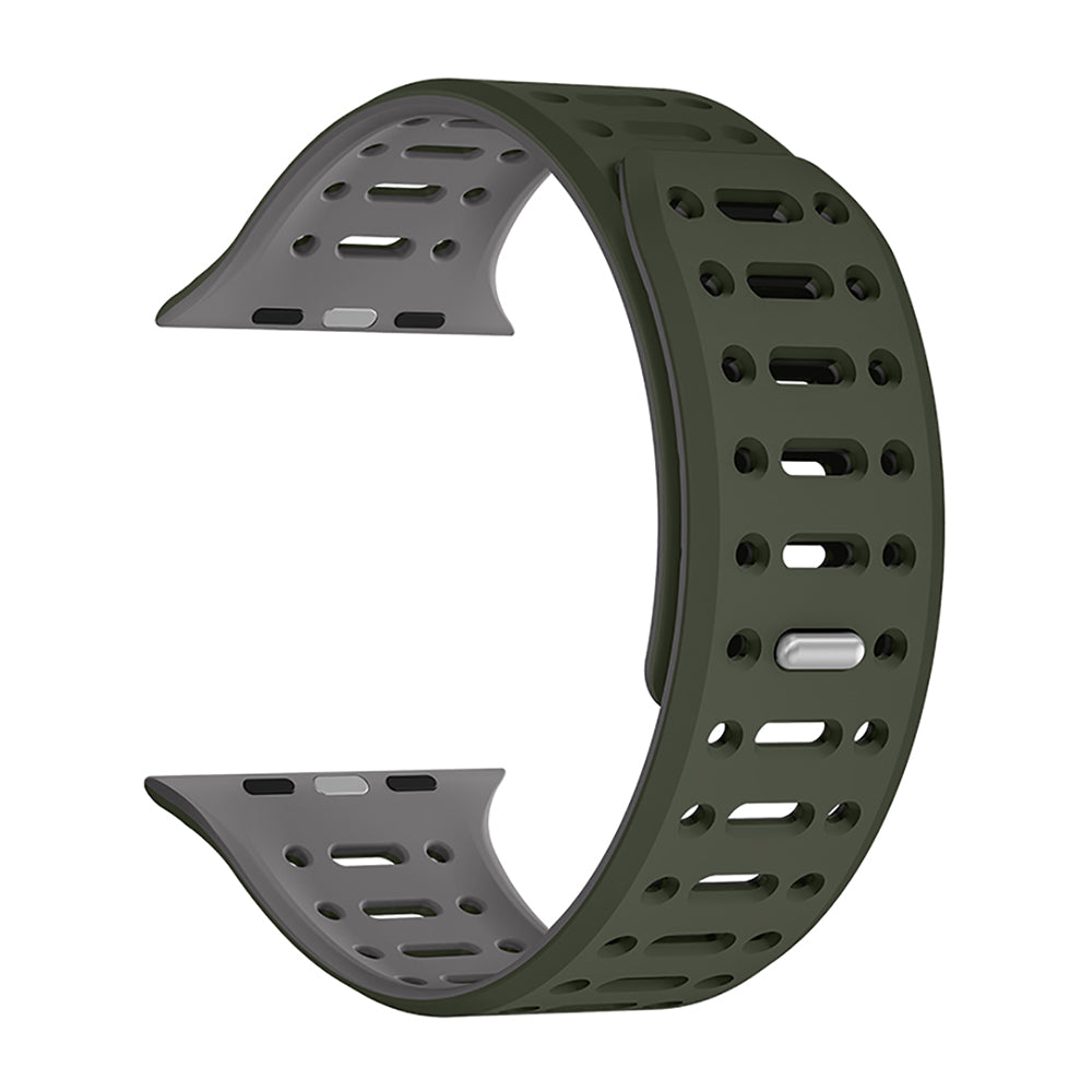 Apple Watch 40mm Zore KRD-124 Silikon Kordon Strap Kayış Turuncu-Gri