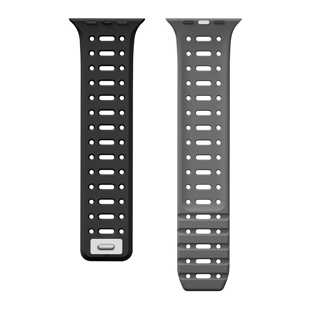 Apple Watch 40mm Zore KRD-124 Silikon Kordon Strap Kayış Turuncu-Gri