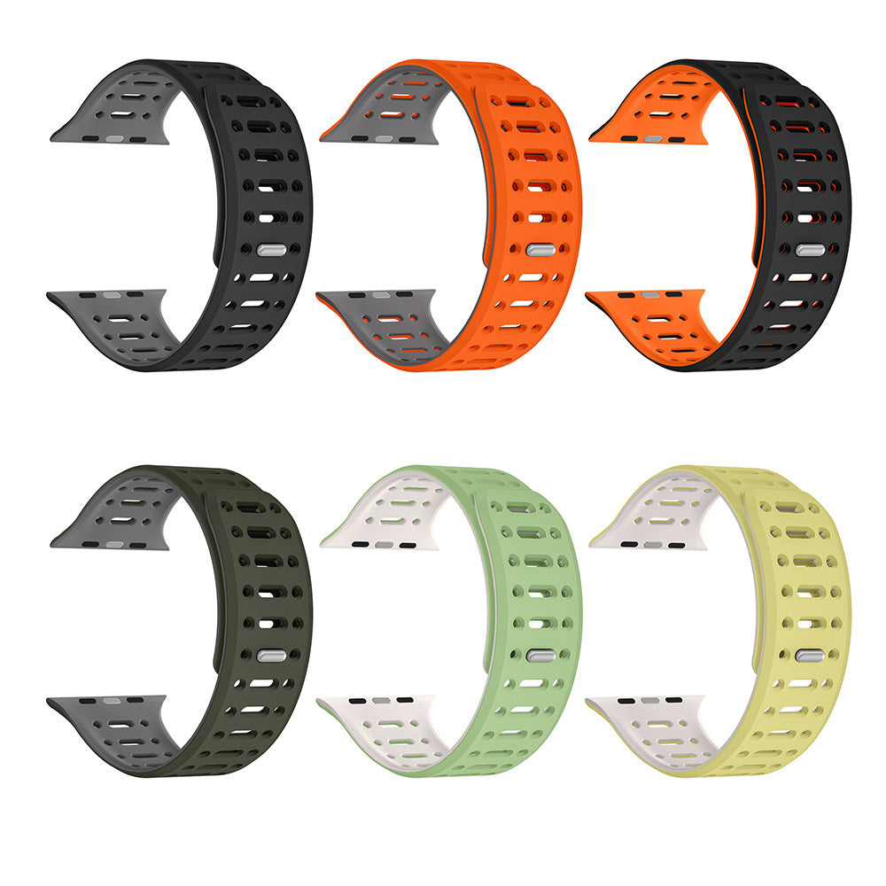 Apple Watch 40mm Zore KRD-124 Silikon Kordon Strap Kayış Turuncu-Gri