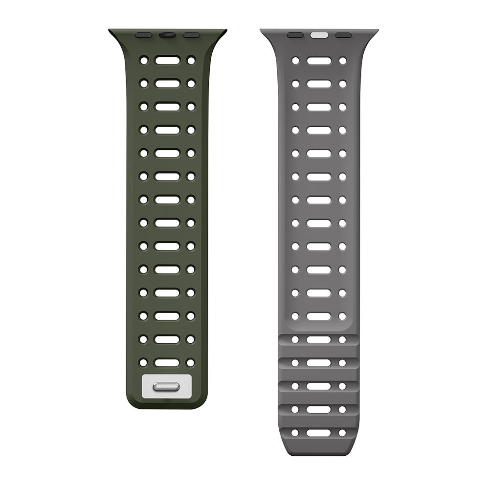 Apple Watch 40mm Zore KRD-124 Silikon Kordon Strap Kayış Turuncu-Gri