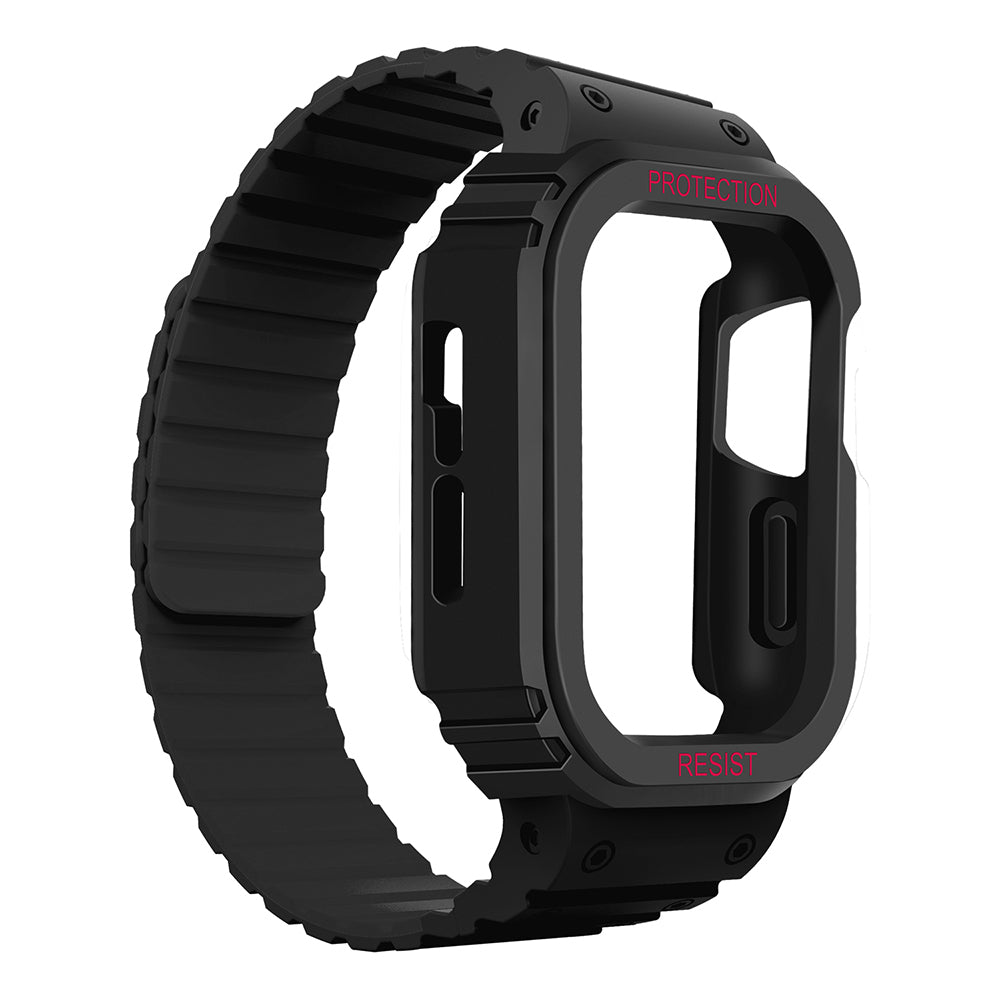 Apple Watch 40mm Zore KRD-142 Airbag Tasarımlı Kasa Koruyuculu Silikon Kordon Midnight Blue