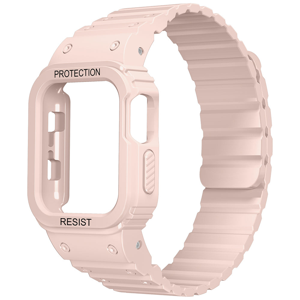 Apple Watch 40mm Zore KRD-142 Airbag Tasarımlı Kasa Koruyuculu Silikon Kordon Starlight