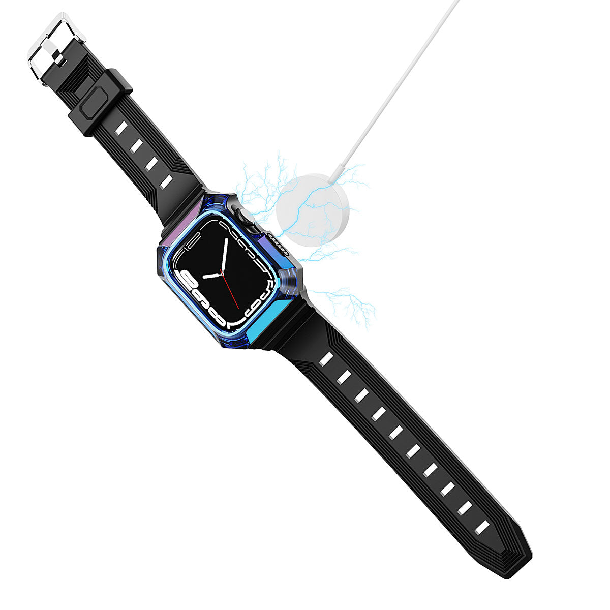 Apple Watch 40mm Zore KRD-88 Sert PC Kasa Koruyuculu Silikon Kordon Rose Gold