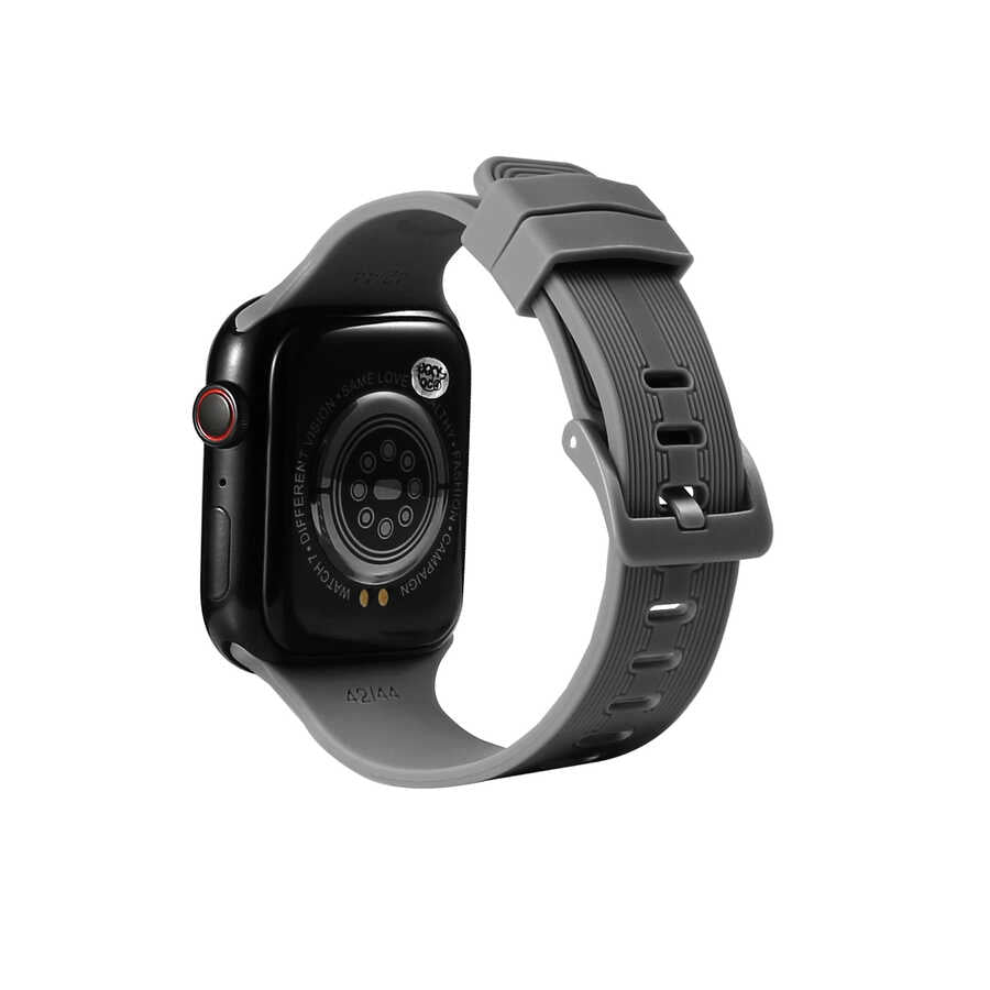 Apple Watch 42mm KRD-23 Silikon Kordon Gri