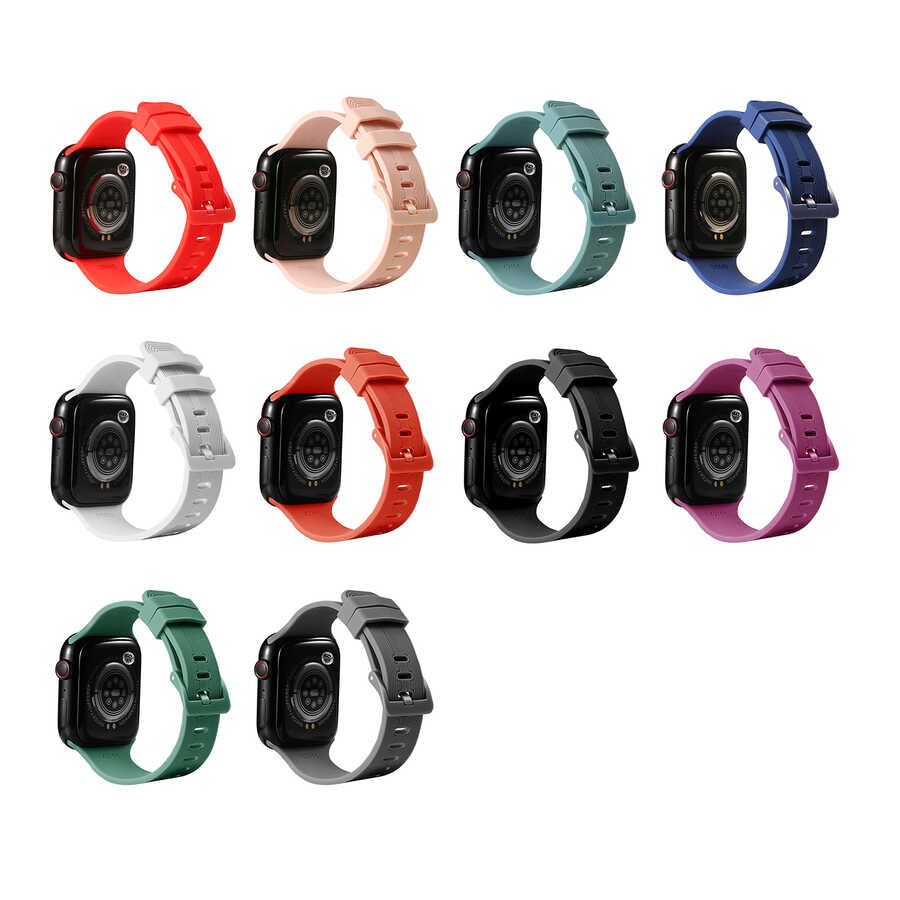 Apple Watch 42mm KRD-23 Silikon Kordon Turuncu