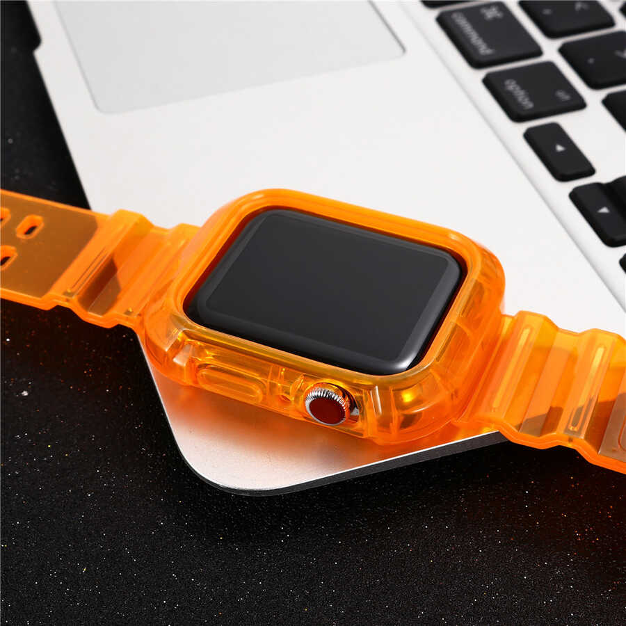Apple Watch 42mm KRD-27 Silikon Kordon Sarı