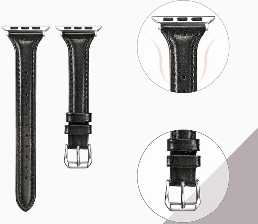 Apple Watch 42mm KRD-28 Deri Kordon Siyah
