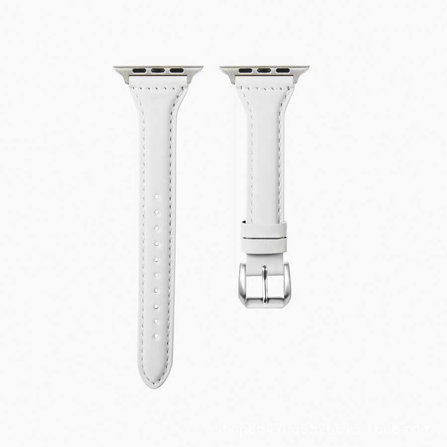 Apple Watch 42mm KRD-28 Deri Kordon Beyaz