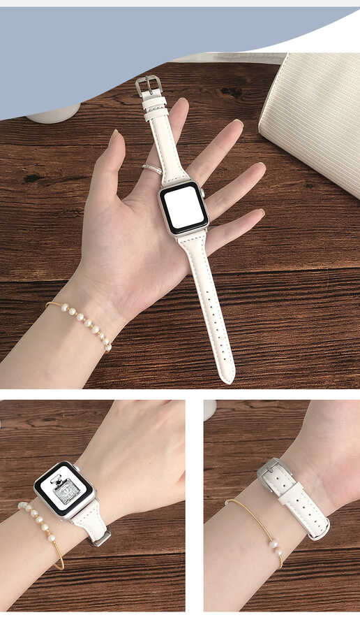 Apple Watch 42mm KRD-28 Deri Kordon Siyah