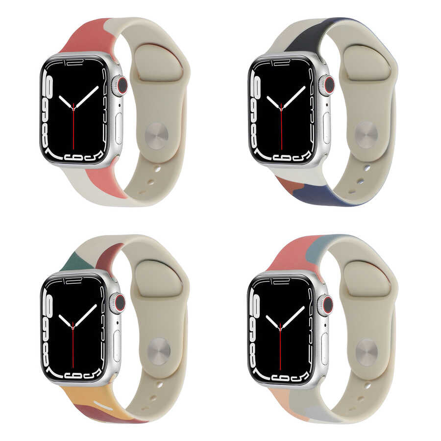 Apple Watch 42mm KRD-62 Silikon Kordon Rouge Powder
