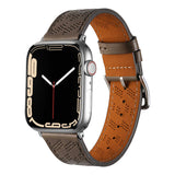 Apple Watch 42mm KRD-76 PU Deri Kordon Strap Kayış Gri