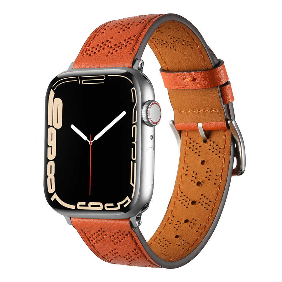 Apple Watch 42mm KRD-76 PU Deri Kordon Strap Kayış Koyu Yeşil
