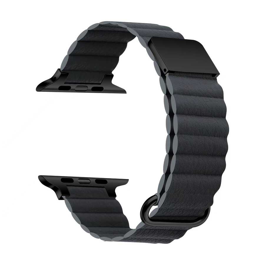 Apple Watch 42mm KRD-78 PU Deri Kordon Strap Kayış Mavi