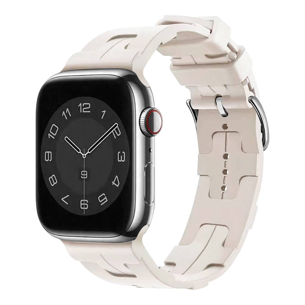 Apple Watch 42mm KRD-92 Silikon Kordon Starlight