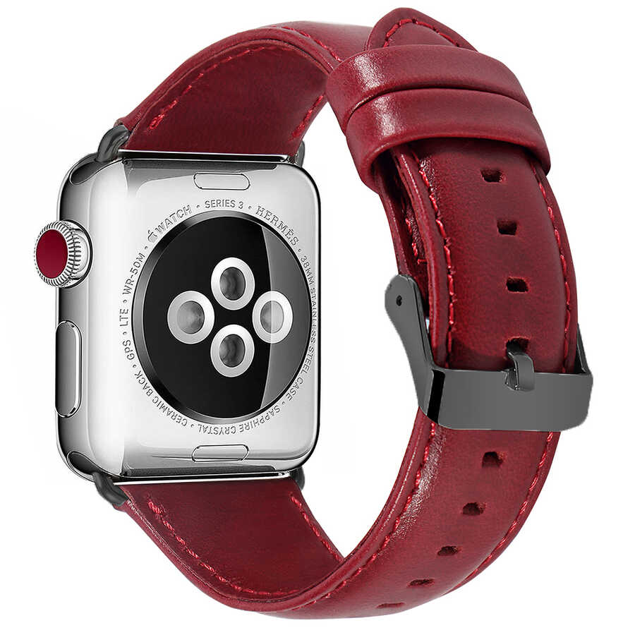 Apple Watch 42mm Luxury Leather Deri Kordon NO8