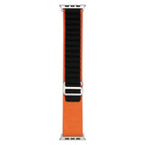 Apple Watch 42mm Zore Band-74 Hasır Kordon Siyah-Turuncu