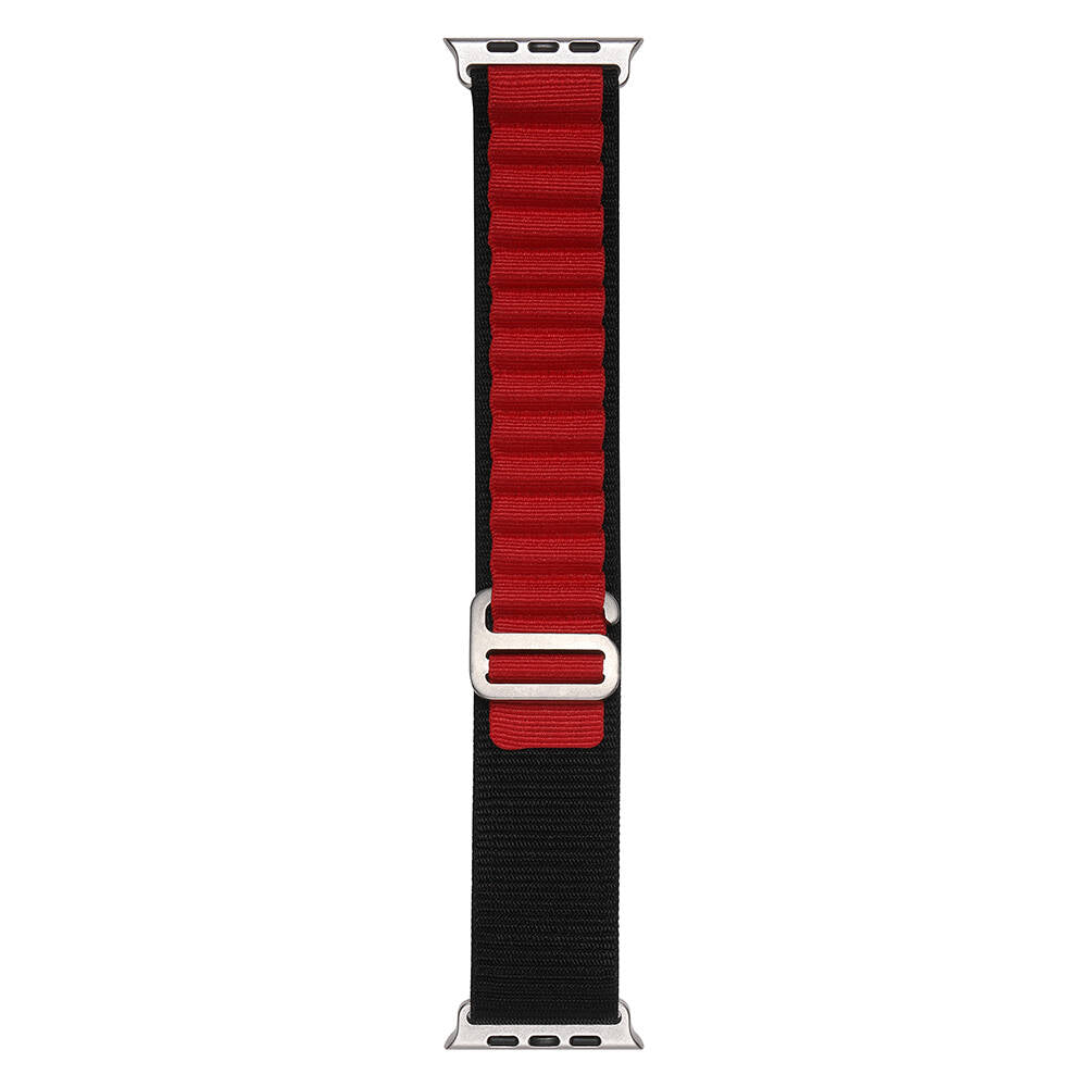 Apple Watch 42mm Zore Band-74 Hasır Kordon Siyah-Turuncu