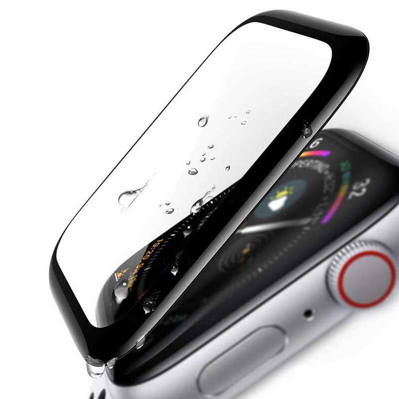 Apple Watch 42mm Zore Full Yapışkanlı Cam Ekran Koruyucu Siyah