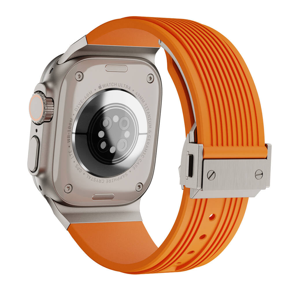 Apple Watch 42mm Zore KRD-113 Spor Görünümlü Silikon Kordon Beyaz