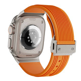 Apple Watch 42mm Zore KRD-113 Spor Görünümlü Silikon Kordon Beyaz