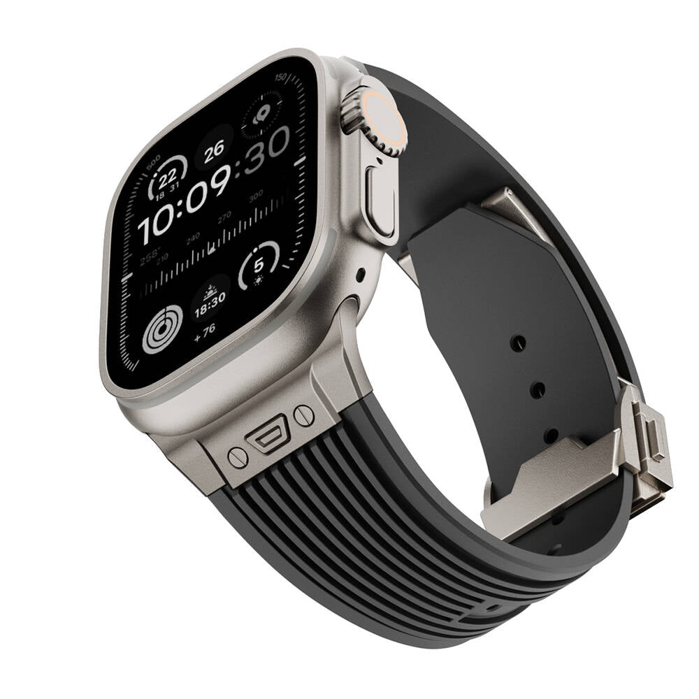 Apple Watch 42mm Zore KRD-113 Spor Görünümlü Silikon Kordon Beyaz