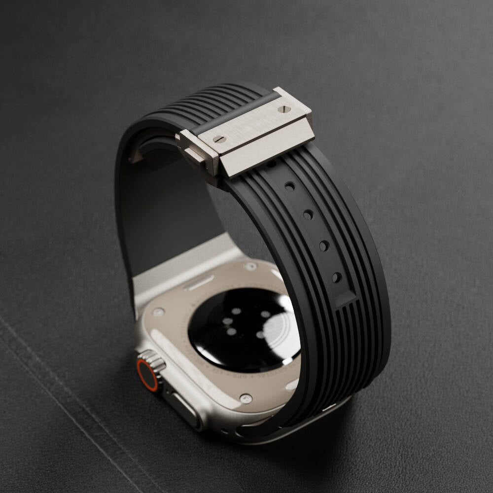 Apple Watch 42mm Zore KRD-113 Spor Görünümlü Silikon Kordon Beyaz