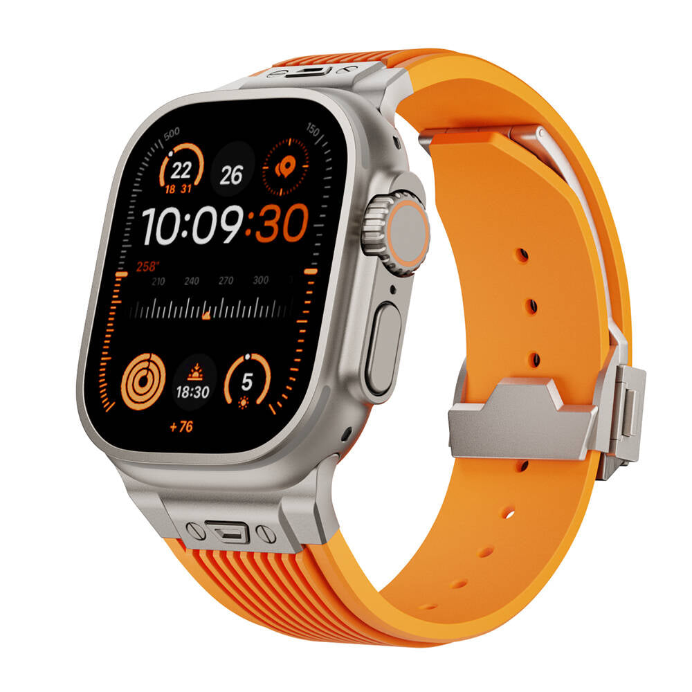 Apple Watch 42mm Zore KRD-113 Spor Görünümlü Silikon Kordon Beyaz
