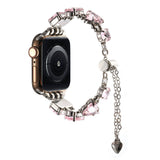 Apple Watch 42mm Zore KRD-115 Renkli Taş Tasarımlı Kordon Lila