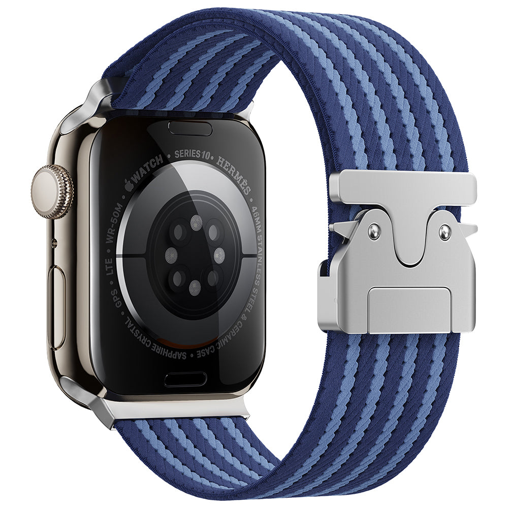 Apple Watch 42mm Zore KRD-133 Naylon Kumaş Hasır Örgülü Kordon Mavi