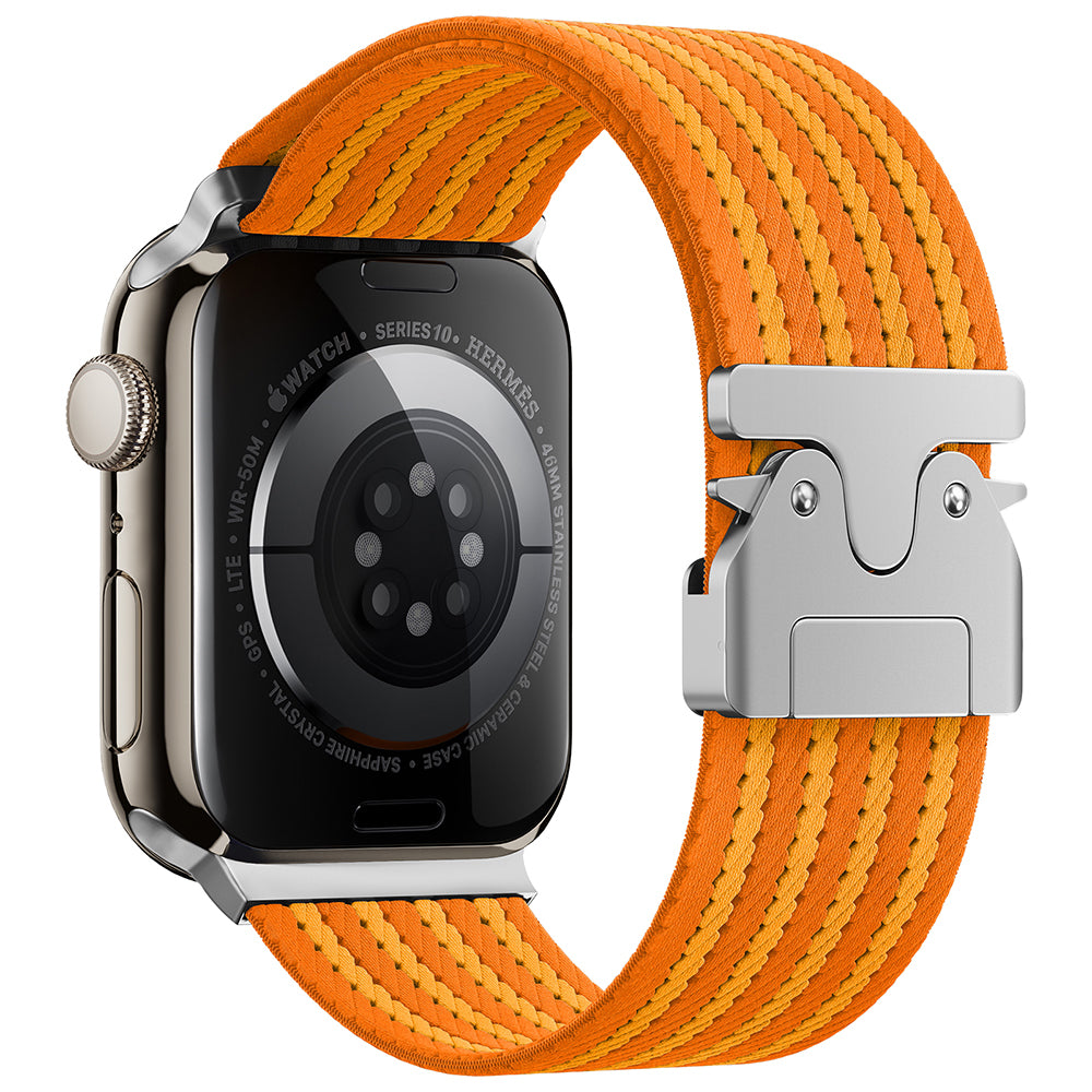 Apple Watch 42mm Zore KRD-133 Naylon Kumaş Hasır Örgülü Kordon Turuncu