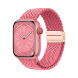 Apple Watch 42mm Zore KRD-134 Örgü Tasarımlı Hasır Kordon Strap Kayış Pembe