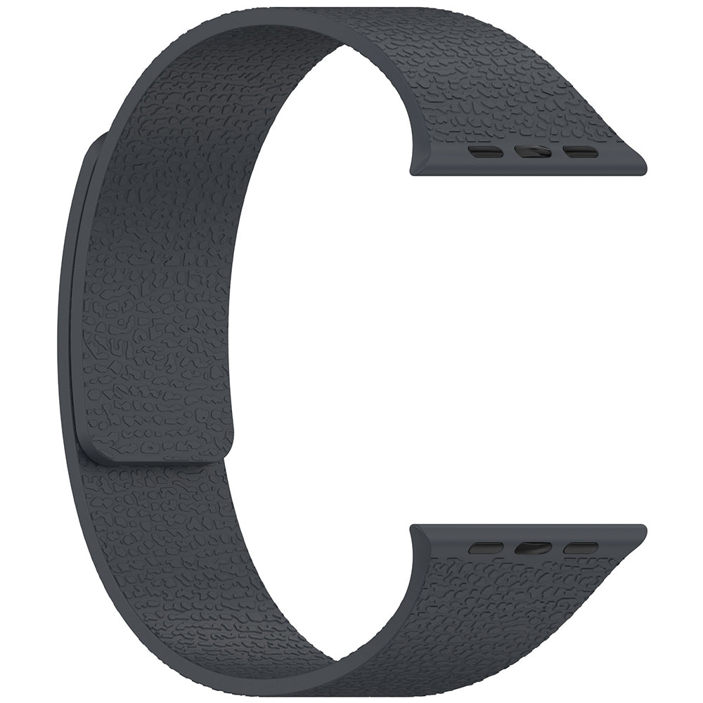 Apple Watch 42mm Zore KRD-136 Kabartma Desenli Silikon Kordon Gri