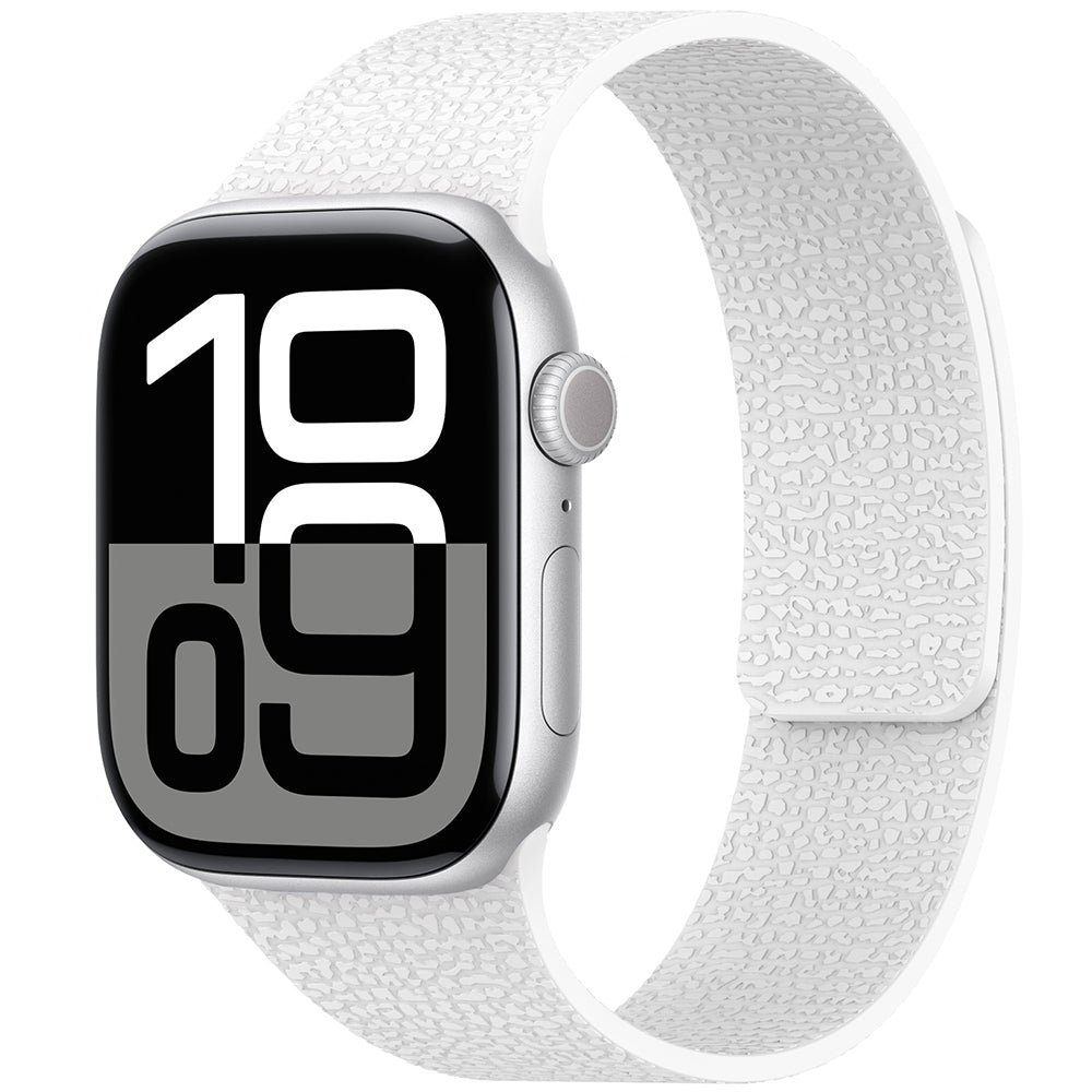 Apple Watch 42mm Zore KRD-136 Kabartma Desenli Silikon Kordon Beyaz
