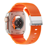 Apple Watch 42mm Zore KRD-145 Metal Tokalı Silikon Kordon Turuncu