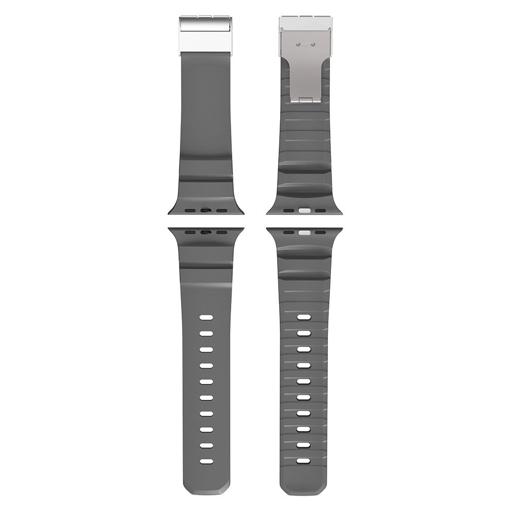 Apple Watch 42mm Zore KRD-145 Metal Tokalı Silikon Kordon Turuncu